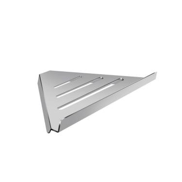 Imagem de Prateleira Suporte Canto Banheiro Escovado Grega Aço Inox