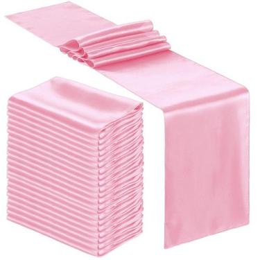 Imagem de Camino de Mesa Bencailor de Satén 30 x 275 cm Rosa 24 piezas