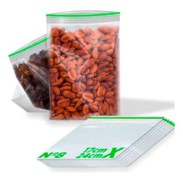 Imagem de VABENE ZIP N7 14X20CM 50UN - Sacos de Plástico Transparentes Herméticos Reutilizáveis com Fecho Zip - 50 Sacos por Pacote - 880 cm³ - Polietileno (PE) - Selo por Aquecimento