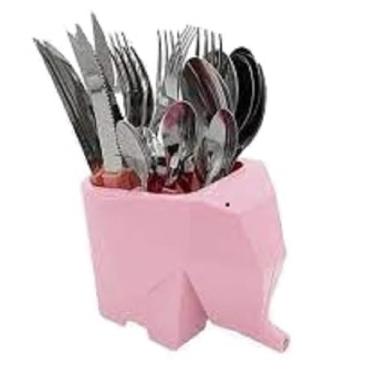 Imagem de Escorredor de Talheres Elefante - (Rosa Claro)