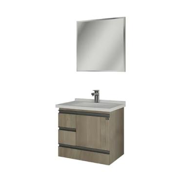 Imagem de Gabinete de Banheiro Mdf Monza com Cuba e Espelho Suspenso (Barrique)