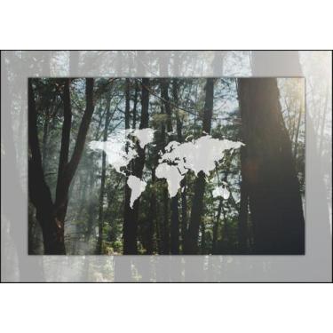 Imagem de Quadro Com Moldura Floresta Mapa Mundi - Fabrika de Festa, G
