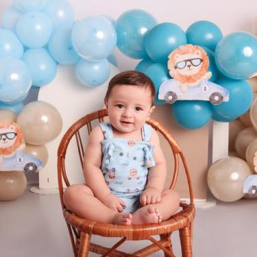 Imagem de Jardineira em Cotton para Bebê Malha Leve e Confortável com Regulagem 