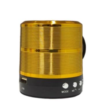 Imagem de Mini Caixa De Som Portátil Speaker Bluetooth | Multifunções: Rádio FM, USB e Cartão SD | Bateria Recarregável | Ultra Compacta (Amarelo)
