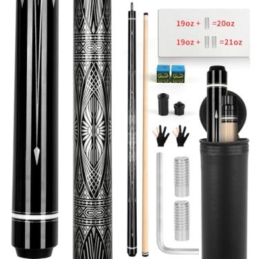 Imagem de IIQ Taco de sinuca 3 em 1 exclusivo taco de bilhar Pioneer Sticks com 2 parafusos de aumento de peso, bolsa legal, protetores de juntas (bastão de piscina sem haste de extensão)