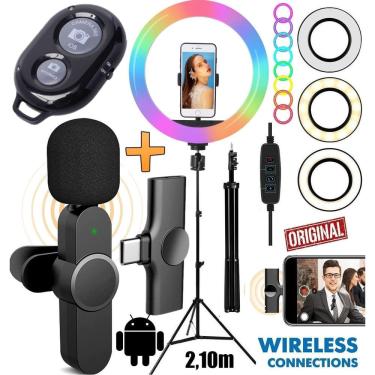 Imagem de Tripé Pedestal Celular Microfone Wireless Tipo C Android