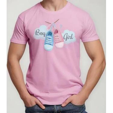 Imagem de Camiseta Camisa Algodão Feminina Masculina Adulto Chá Revelação Boy ou