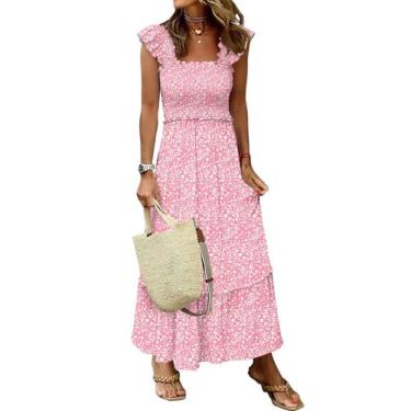 Imagem de Vestido maxi ANRABESS sem mangas com gola quadrada para mulheres