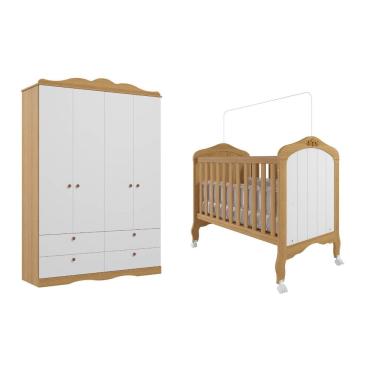 Imagem de Quarto Bebe Berço e Guarda Roupa Harmonia Encanto MDF