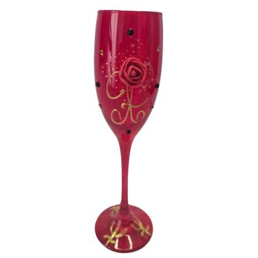 Imagem de Taça Pomba Gira Rosa Renda Champagne 180ml + Presente