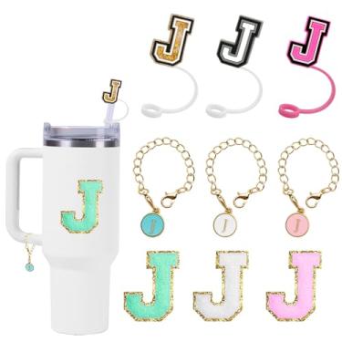 Imagem de (3+3+3) Capa de palha para conjunto de acessórios de copo Stanley 3 peças 1 cm capa de canudo 3 peças carta Stanley Charm 3 peças letras adesivos de toalha serve Stanley 40 & 850.5 g Tumbler (J)