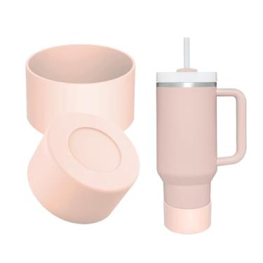 Imagem de 1 bota de silicone para Stanley Quencher Tumbler H2.0 30/1,134 g, IceFlow 20/850.5 g & Hydro Flask 340.2-680.4 g - Capa protetora inferior (quartzo rosa)