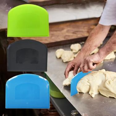 Imagem de Espátula de tigela, ferramenta de cortador de massa multiuso de plástico flexível, raspadores de alimentos para assar massa de pão, bolo, fondant, gelo, conjunto de 3 peças