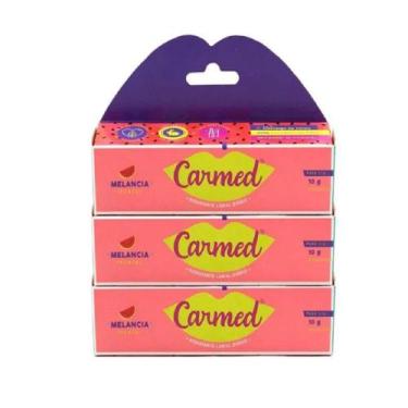 Imagem de Kit 3 Hidratante Labial Carmed Sabor Melancia 10g Cada