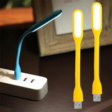Imagem de Pacote com 2 mini luzes USB para teclado – luz LED para laptop, luz noturna USB flexível para notebook, lâmpada de leitura de livro pescoço de ganso ajustável, fonte de iluminação LED portátil para