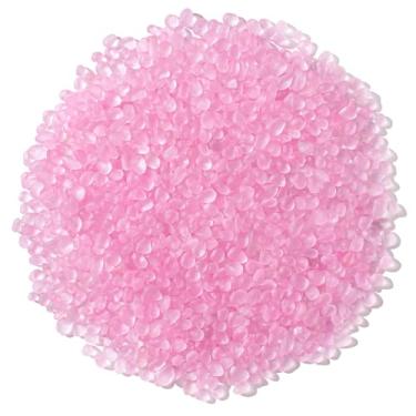 Imagem de Keedolla Pedras de vidro marinho de 400 ml, pedras preciosas de vidro fosco para aquário, cascalho de tanque de peixes, enchimentos de vasos, artesanato DIY - Rosa fluorescente