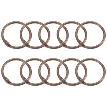Imagem de Anéis de cortina de chuveiro, 15 peças - Ganchos de cortina de chuveiro redondos de aço carbono, anéis de encadernação de folhas soltas de 2,5 cm para varões de cortina de chuveiro (cobre)