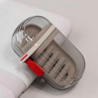 Imagem de Saboneteira com drenagem, suporte de sabão para cozinha e banheiro - Bandeja de economia de sabão com drenagem automática para pia, chuveiro, armazenamento de bancada