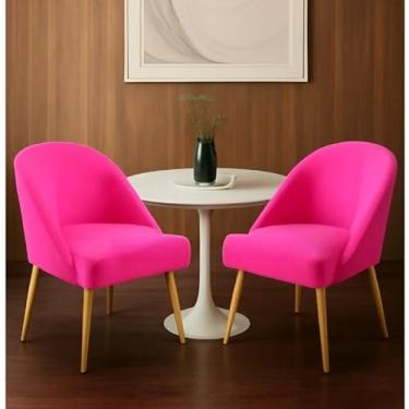 Imagem de kIT 2 Cadeira Lua Decorativa Poltrona Lua Sala de Estar Salão Quarto Estética Decoração Recepção(KIT 2 LUA PINK)