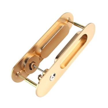 Imagem de Generic Trava da Porta, Alça de Trava de Liga de Alumínio, para o Alarme Galvanizado de Porta Deslizante Acabamento Galvanizado Com Deslizante para a de Móveis (Ouro)