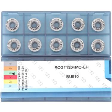 Imagem de CDBP Inserções de carboneto para alumínio RCGT1204MO para torneamento de inserções de alumínio de corte, ferramenta de torneamento de alumínio de fresagem, 10 peças.