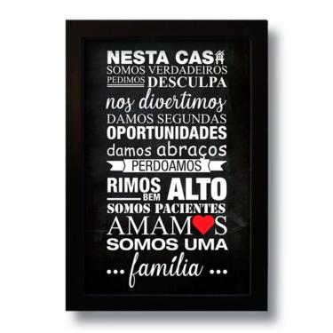 Imagem de Quadro Decorativo Frase Somos Uma Família 33x43 Cm