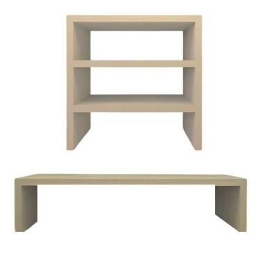 Imagem de Kit Suporte De Mesa Monitor E Escaninho Organizador Cor Nude