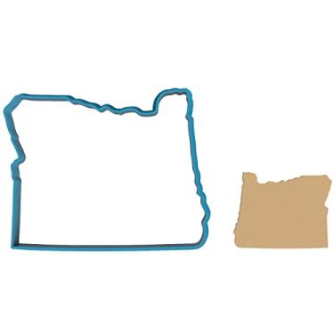 Imagem de Contorno do estado de Oregon - Beaver State - América - EUA - OU - Salem - Portland - Assar - Pacific North West - Cortador de biscoitos/biscoito de açúcar/fondant/argila (1103) (10 cm)