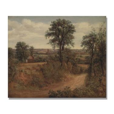 Imagem de NHLDZYH Arte de parede John Constable, (paisagem 3), pôster de pinturas famosas, decoração de parede com impressão de imagem retrô romantismo. Apenas tela 60 x 72 cm - 23,6 x 28,3 pol