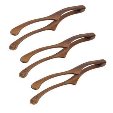 Imagem de Pastlla 2 pinças de madeira para torradas, 28 cm reutilizáveis e antiderrapantes para cozinhar, churrasco, pão, bife, salada, frutas, fritadeira a ar, picles, lanches, cozinha (estilo cabeça redonda)
