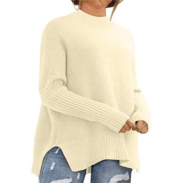 Imagem de Suéter feminino Eytino, tamanho grande, gola redonda, asa de banho, 2 