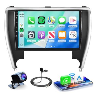 Imagem de Rimoody Rádio Automotivo 2G+64G Carplay Para Toyota Camry 2015 2016 2017, Android 13 Estéreo, Tela Sensível Ao Toque De 10,1", Navegação Gps, Bluetooth Fm, Equalizador Wi-Fi, Câmera Ré