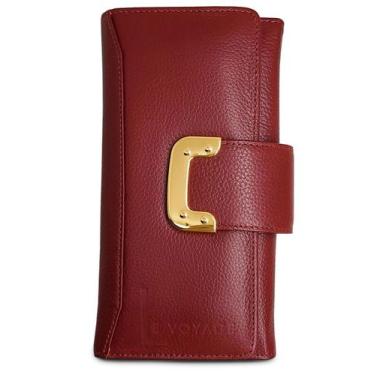 Imagem de Carteira De Couro Feminina Grande Para Cartões Documentos - Le Voyage,