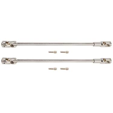 Imagem de 1/10 RC Drive Shaft, Kit for TRX4 TRX6 SCX10 Capra, 68-229mm Cut-to-Length Stainless Steel Driveshaft, 2PCS CNC Machined Universal Joint Shafts with M4 Screws (Silver)