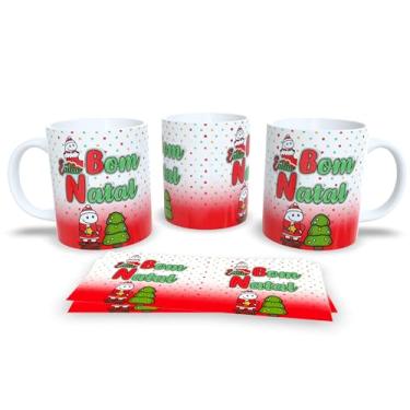 Imagem de Caneca de Natal Festiva, Porcelana Branca com Design Natalino, Decoração em Vermelho e Verde, Presente de Feliz Natal (15350)