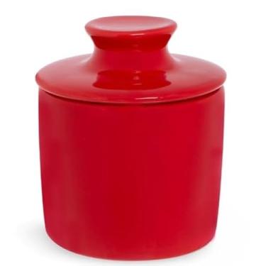 Imagem de Porta Manteiga com Vedação Total, Conserva Manteiga Fresca e Saborosa, Protege Contra Odores da Geladeira, Fácil de Abrir e Usar, Ideal para Cozinha(Vermelho)