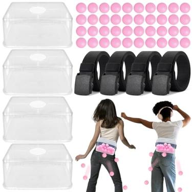 Imagem de Conjunto de 4 peças de bolas de balanço rosa para chá de bebê, tênis de mesa interativo, Twerk, jogo para meninos ou meninas