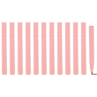 Imagem de PATIKIL Marcador estético, pacote com 12 canetas marcadoras de ponta larga à base de água, quadradas, coloridas, materiais de estudo para escritório, diário, uso doméstico, vermelho