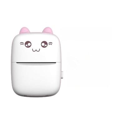 Imagem de Mini Impressora Térmica Portátil Sem Fio – Impressão de Fotos, Etiquetas e Códigos QR para Celular e Laptop (Rosa+5 rolo papel adesivo)