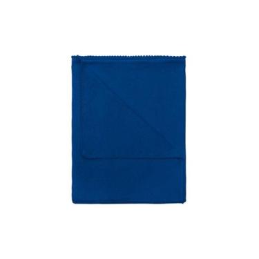 Imagem de Manta Cueiro Bebê Malha com Pompom 70x80cm - Lace Brazil, Marinho