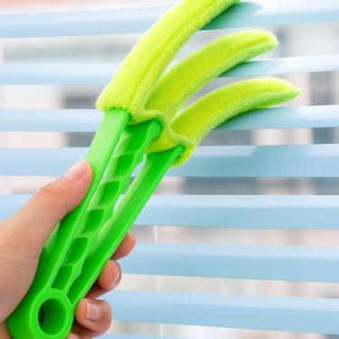 Imagem de Limpador de Ar condicionado e Persiana horizontal com microfibra, 22,5 x 10 cm, Verde, com Refil Extra