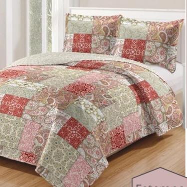 Imagem de Kit Cobre Leito Colcha Daily Casal 3 Peças Dupla Face Estampado - Modelo 47 - 100% Poliéster