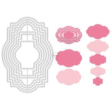 Imagem de DzIxY Matrizes de corte de metal de etiqueta geométrica para kit de fabricação de cartões, conjunto de recortes de papel, estêncil, suprimentos, modelos de máquina