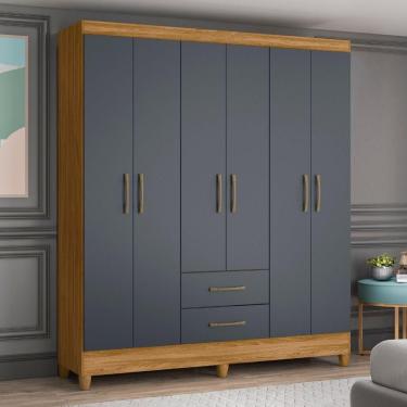 Imagem de Guarda Roupa Casal Panamá 6 Portas Freijó Cinza Moval