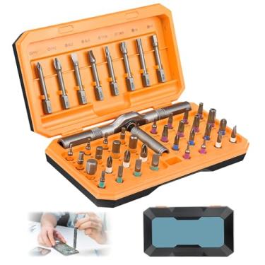 Imagem de Conjunto de chaves de fenda catraca magnética 42 em 1 com alça de catraca, kit de reparo completo para montagem de móveis, eletrônicos, manutenção de bicicletas e bricolage