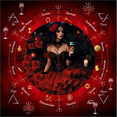 Imagem de Toalha Em Tecido Da Pomba Gira Para Jogo Cartas + Presente