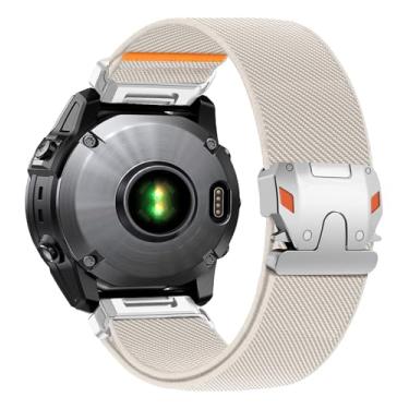 Imagem de Zspoly Pulseira elástica de nylon de 26 mm para Garmin Fenix 8 51 mm/6x/5x/7x, pulseira de tecido macio ajustável com fivela de paraquedas estilo mecânico para Garmin Fenix 5X Plus/6X Pro/3/3 HR