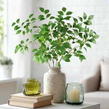 Imagem de ENALGRE Plantas falsas, 4 peças, caules falsos de eucalipto, 79 cm, hastes de vegetação artificial, ramos artificiais para vasos, galhos falsos para vasos, plantas verdes falsas, adequadas para