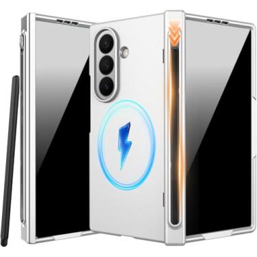Imagem de NINKI Capa para celular Stylus para Samsung Galaxy Z Fold 7 com protetor de tela de privacidade e compartimento para caneta S, capa magnética rígida, anti-espiar, proteção de dobradiça para Samsung Z