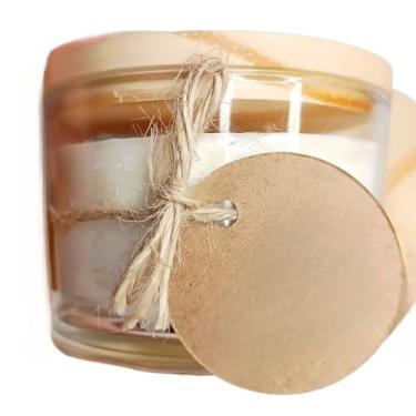Imagem de Vela Aromática Lavanda Perfumada Artesanal Vegetal Vaso de Gesso Vasinho(1 Vela Lavanda (100g))